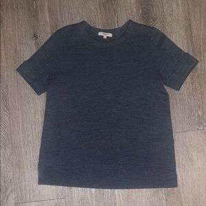 Madewell sweater Short Sleeve Top charcoal gray minimalist basic classic shirt